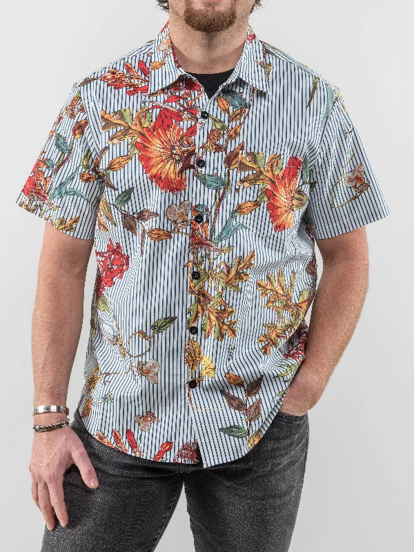 Floral Camp Shirt- Blue Sophisticated Men's  Sophisticated Men's 