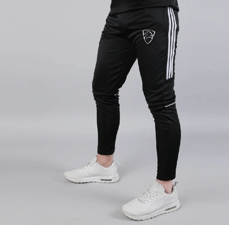 Black Three Stripes Hawk Series Bottoms With Piping Trendy Men's Oversized Trendy Men's Oversized