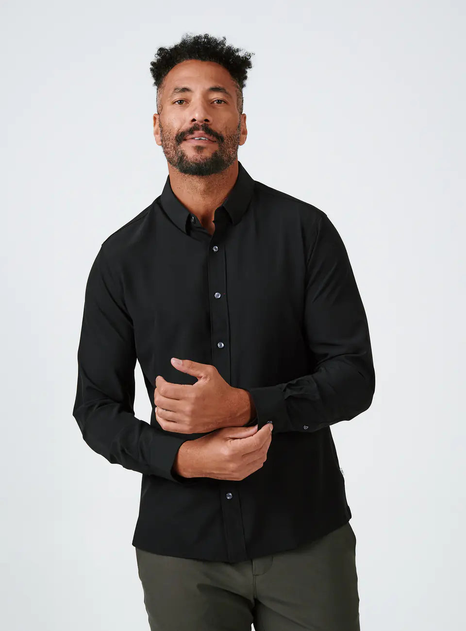 Liberty Long Sleeve Shirt | Black Polished Men's Silk Polished Men's Silk