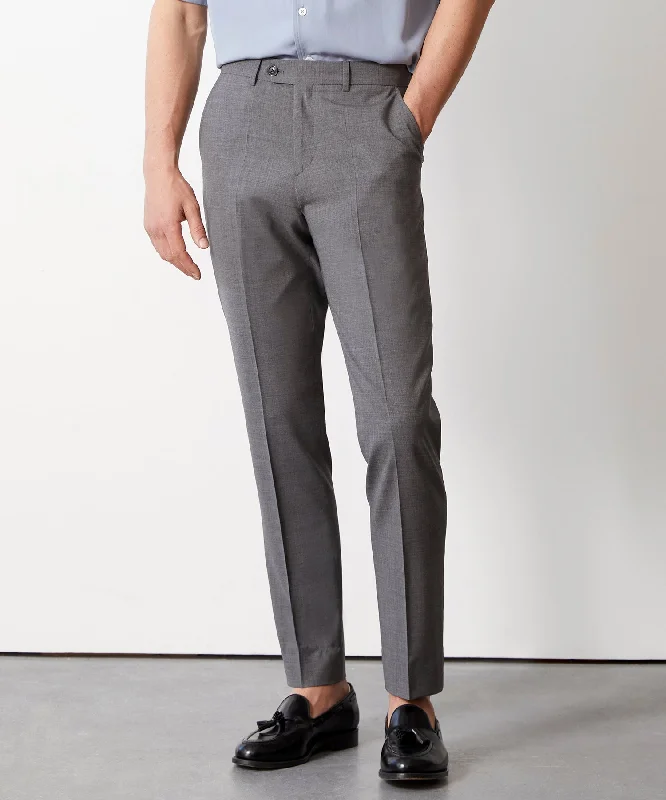 Italian Tropical Wool Sutton Trouser in Charcoal Sophisticated Men's French Sophisticated Men's French