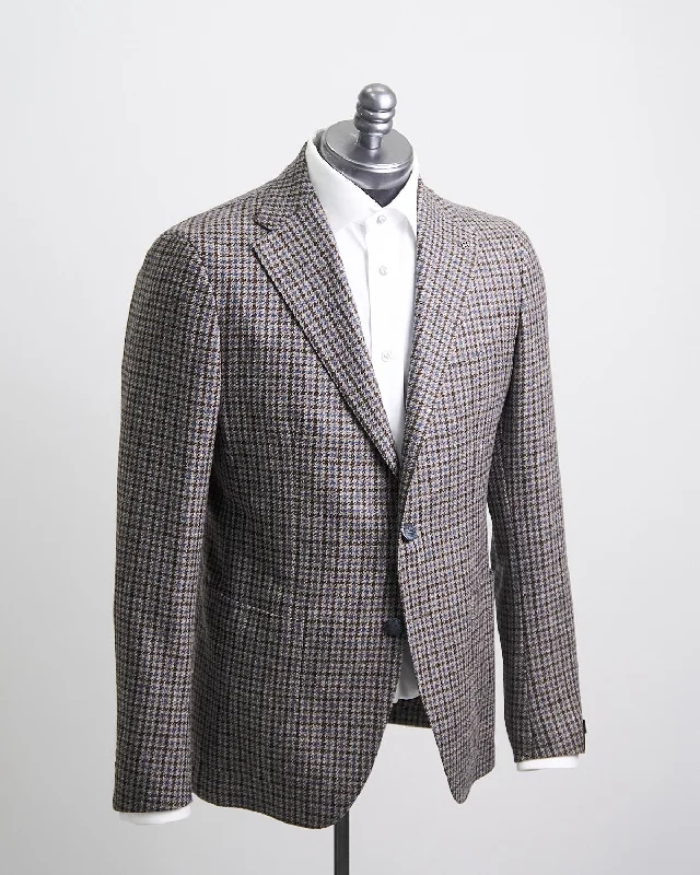 Wool & Cashmere Check Sport Jacket Elegant Men's Cashmere Elegant Men's Cashmere