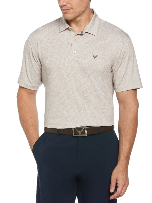 Men's Heather Geo Print Golf Polo Practical Men's Multi Practical Men's Multi