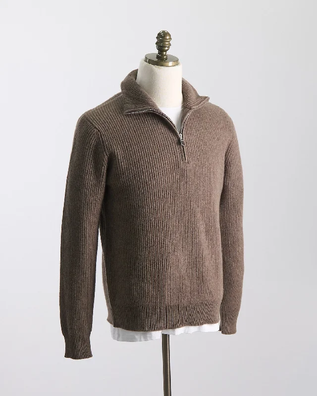 Wardrobe Staple Cashmere Blend Ribbed Quarter Zip Sweater Modern Men's  Modern Men's 