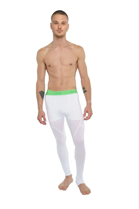 Performance Yoga Leggings - Long (Arctic White) Sleek Men's Metallic Sleek Men's Metallic