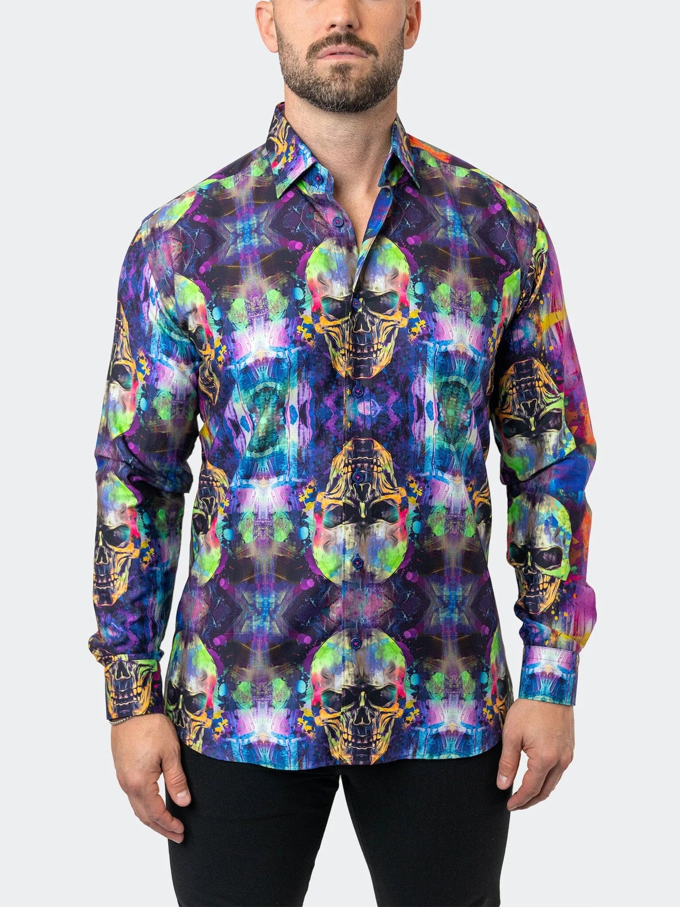 FIBONACCI SKULL GLOW MULTI Modern Men's Geometric Modern Men's Geometric