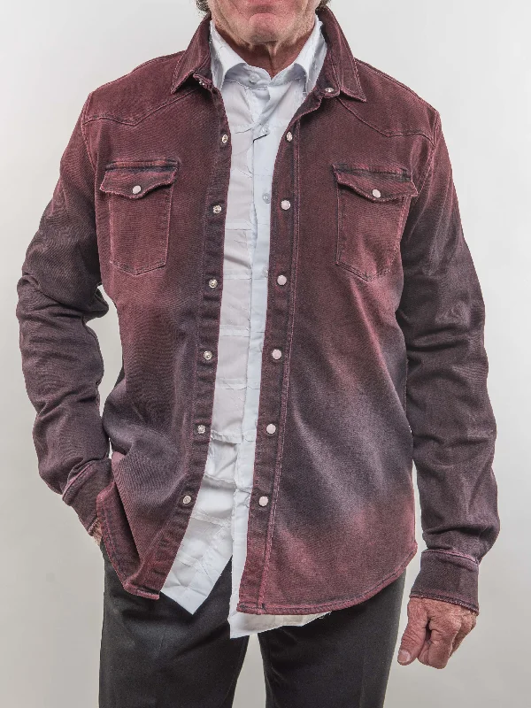 Roper Western Snap Shirt/Shacket - Bordeau Refined Men's Velvet Refined Men's Velvet