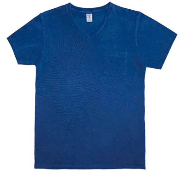 Velva Sheen - 1Pac Indigo S/S V-Neck Tee w/Pkt - Indigo Modern Men's Geometric Modern Men's Geometric