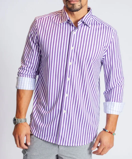 The Go Big Stripe Shirt-Royal Grape Adventure Adventure