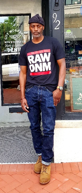 City Workshop "RAW DNM" Slub Tee in Black Unique Men's Upcycled Unique Men's Upcycled