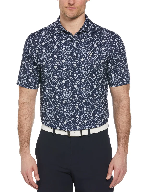 Men's All Over Tropical Print Polo Shirt Bold Men's Statement Bold Men's Statement