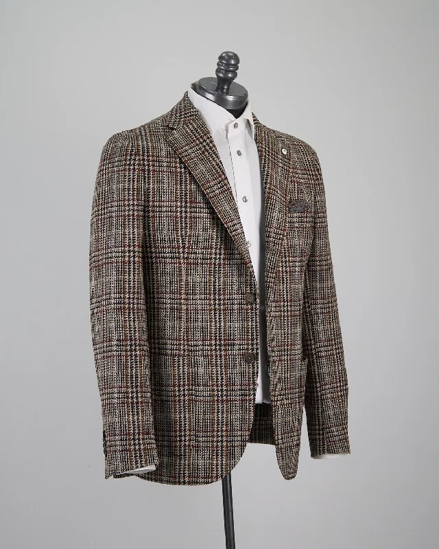 Wool Glencheck Sport Jacket Practical Men's Multi Practical Men's Multi