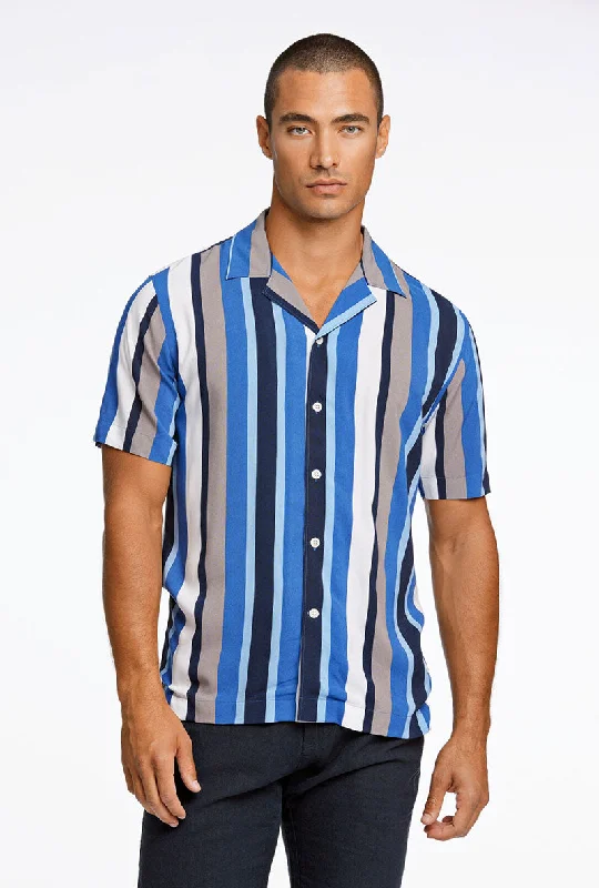 LINDBERGH BOLD STRIPE VISCOSE SHIRT Minimalist Men's Casual  Minimalist Men's Casual 