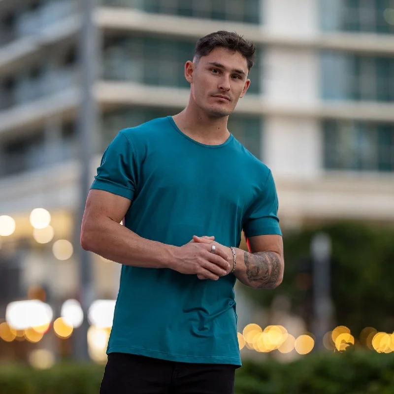 Essential Bamboo T-Shirt - Teal Laid Laid