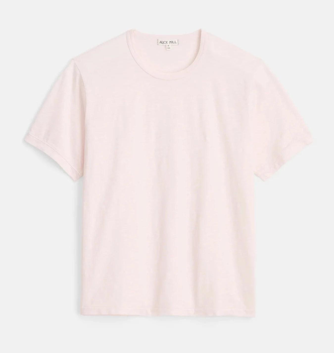 Alex Mill - Standard T Shirt in Slub Cotton in Rose Water Cool Men's Distressed Cool Men's Distressed