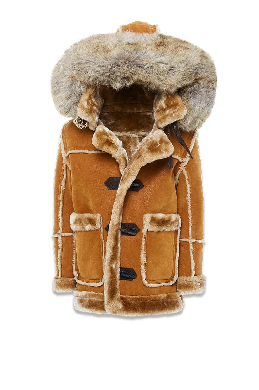 Kids Denali Shearling Jacket (Cognac) Trendy Men's Bucket Trendy Men's Bucket