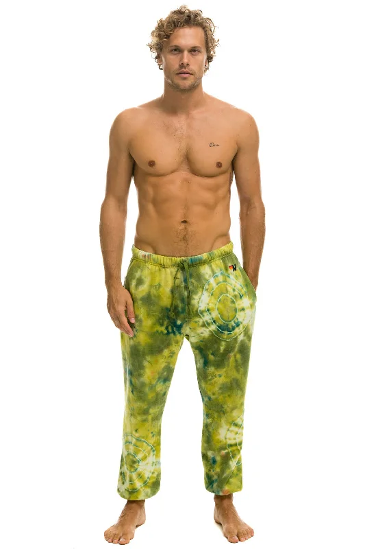 HAND DYED SWEATPANTS - TIE DYE GREEN YELLOW Gym Gym