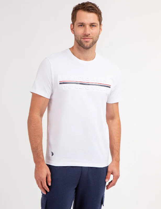 EMBOSSED SIGNATURE STRIPE JERSEY T-SHIRT Laid Laid