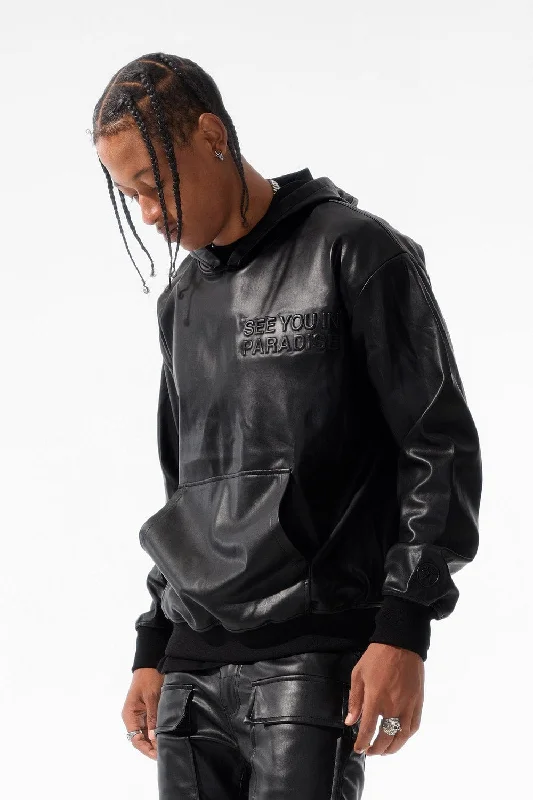 Thriller Pullover Hoodie (Black) Polished Men's Satin Polished Men's Satin