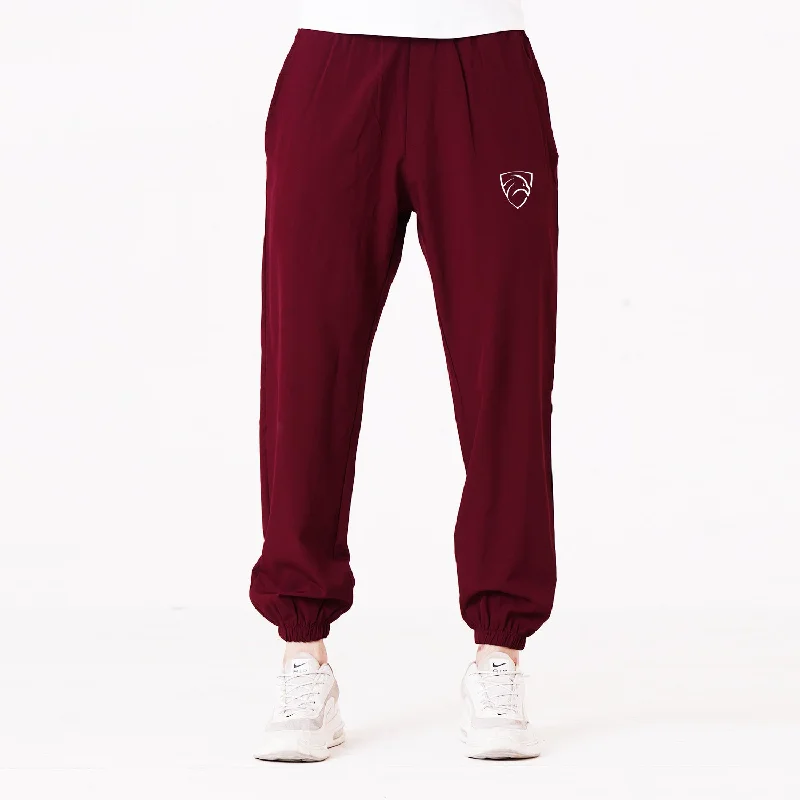 Tf-Premium Baggy Maroon Fit Cuffed Micro Bottoms Sleek Men's Metallic Sleek Men's Metallic