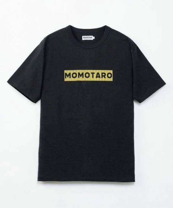 Momotaro Jeans - MTS0050M31 8.5OZ Box Logo T-Shirt in Black Hip Men's Retro Hip Men's Retro