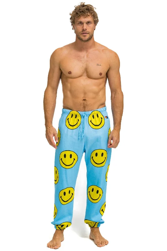 SMILEY REPEAT MENS SWEATPANTS - SKY Masculine Men's  Masculine Men's 