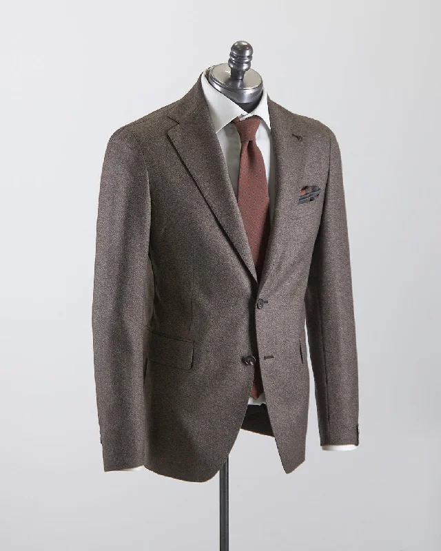 100% Virgin Wool Super 110's Elegant Marled Semi-Constructed Suit Earthy Men's Hemp Earthy Men's Hemp