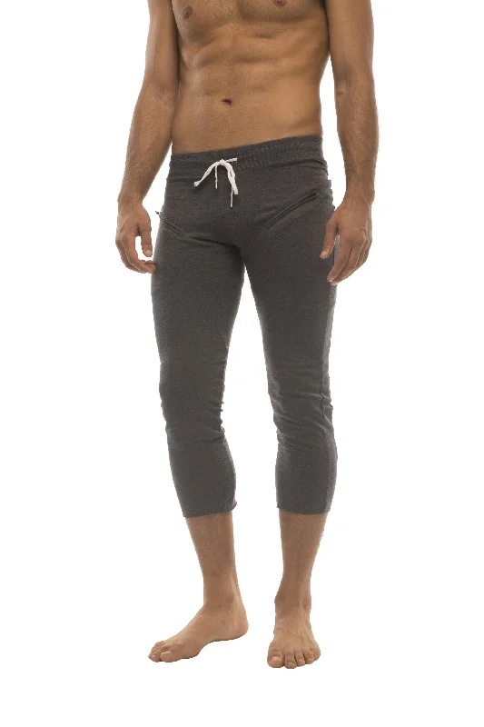 Mens 4/5 Zipper Pocket Capri Yoga Pants (Solid Charcoal) Dynamic Men's Glow Dynamic Men's Glow