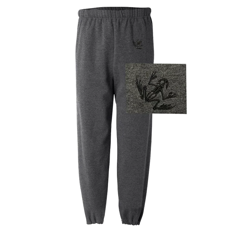 Men's Black Heather Bone Frog Sweatpants Refined Men's Hand Refined Men's Hand