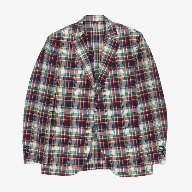 Cotton Check Blazer Hip Men's Retro Hip Men's Retro