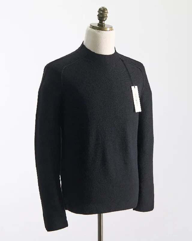 Tubular Knit Mockneck Sweater Modern Men's Geometric Modern Men's Geometric