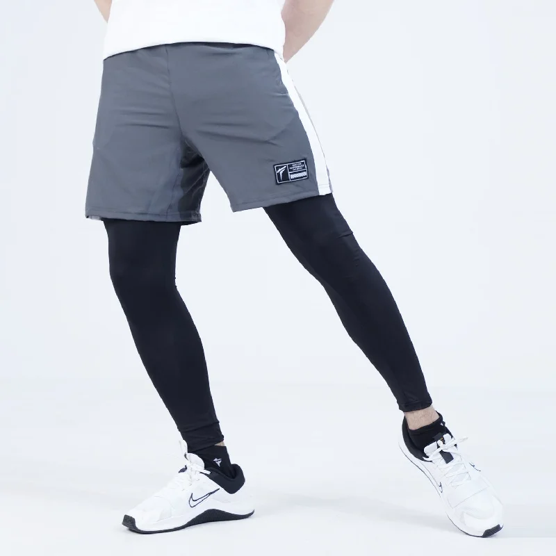 Tf-Grey Full Compression Shorts With White Panel Bold Men's Animal Bold Men's Animal