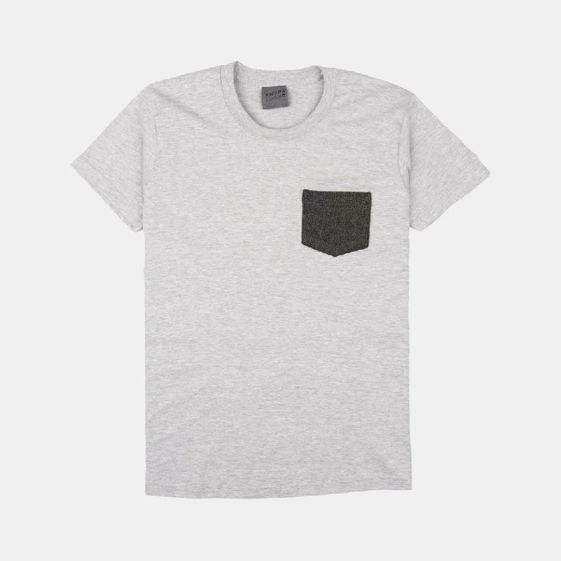 Pocket Tee (Heather Grey + Triple Yarn Twist Brushed Flannel Forest Green) Bold Men's Statement Bold Men's Statement