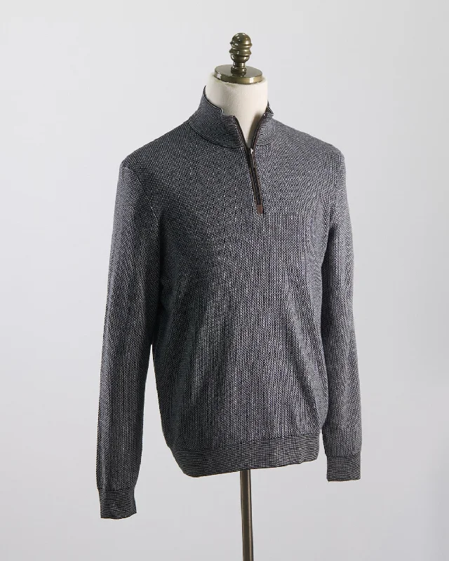 All Season Cotton Piqué Quarter Zip Sweater Youthful Men's Pop Youthful Men's Pop