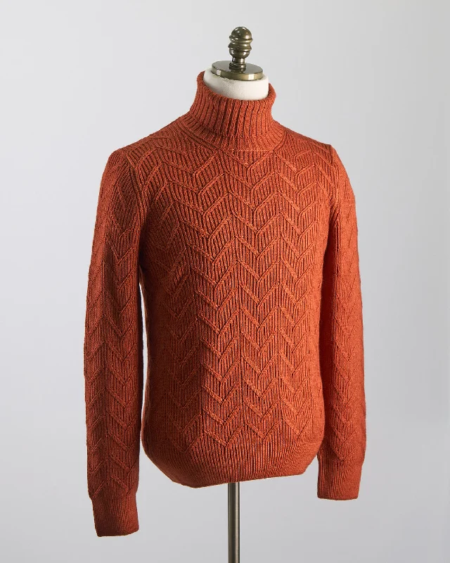 Zig Zag Cableknit Vintage Wool Turtleneck Trendy Men's Bucket Trendy Men's Bucket