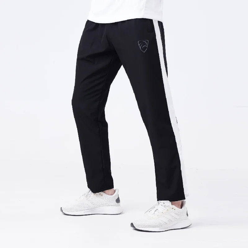 Tf-Premium Black Micro Relaxed Fit Bottoms With White Panel Stylish Men's Neon Stylish Men's Neon