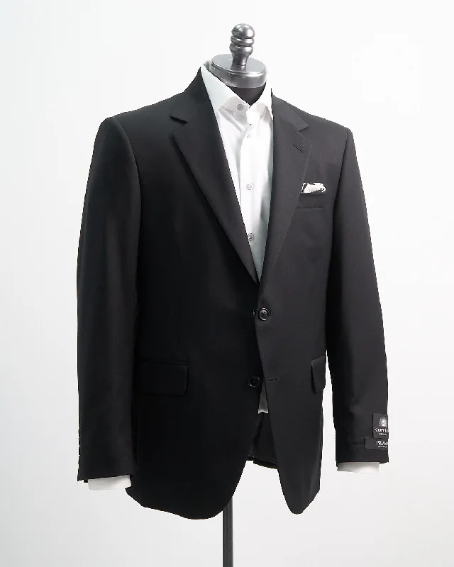 Solid Black Super 100's Twill All Season Suit Dynamic Men's Moto Dynamic Men's Moto