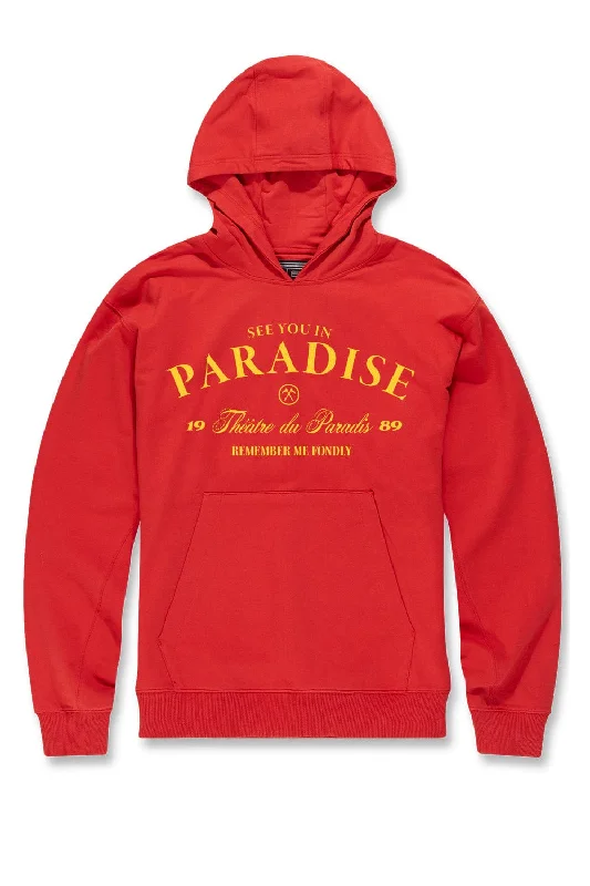 See You In Paradise Pullover Hoodie (Red) Earthy Men's Hemp Earthy Men's Hemp