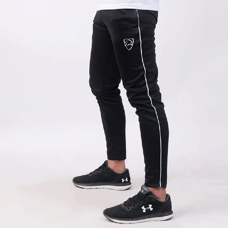 Black Interlock Bottoms With Single Piping And Logo Sporty Men's Tennis Sporty Men's Tennis