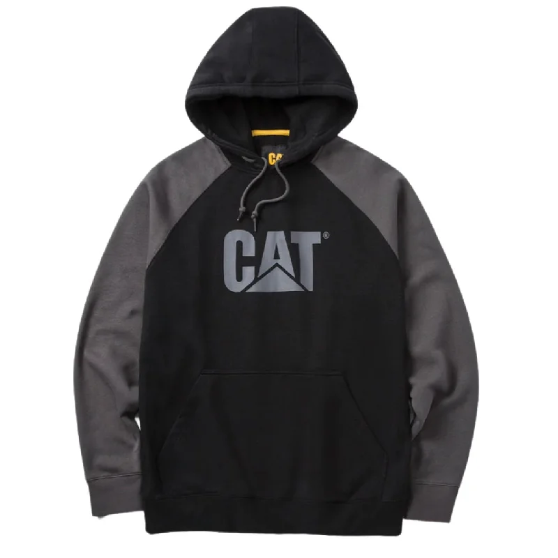 CAT Men's Colour Block Raglan Hoodie 1050024 - Black/Grey Relaxed Men's Australian  Relaxed Men's Australian 