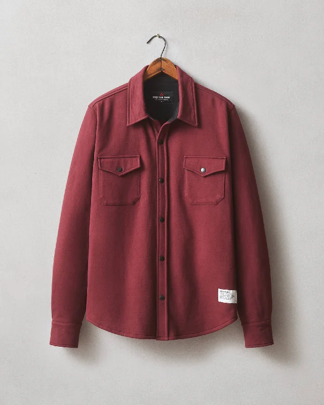 Redwood Fleece Overshirt - Zinfandel Minimalist Men's Casual  Minimalist Men's Casual 