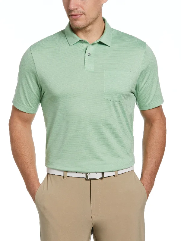 Men's Fine Line Eco Golf Polo with Pocket Laid Laid