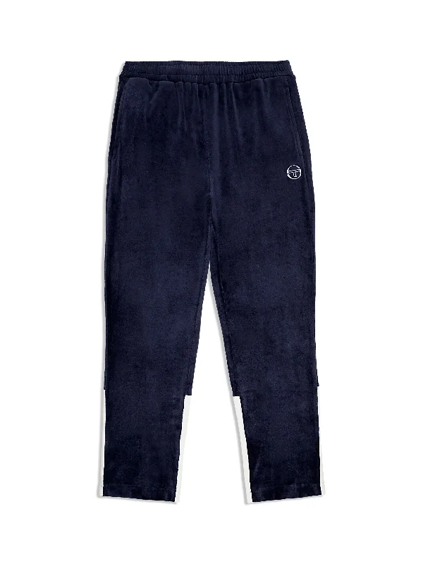 Foggia Velour Debossed Track Pant- Maritime Blue Relaxed Men's Australian  Relaxed Men's Australian 