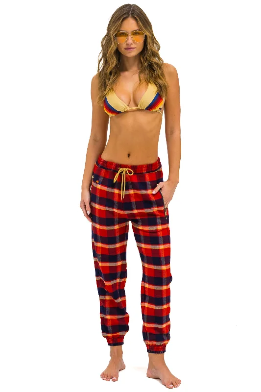 UNISEX PLAID LODGE PANT - RUGBY PLAID Relaxed Men's Australian  Relaxed Men's Australian 