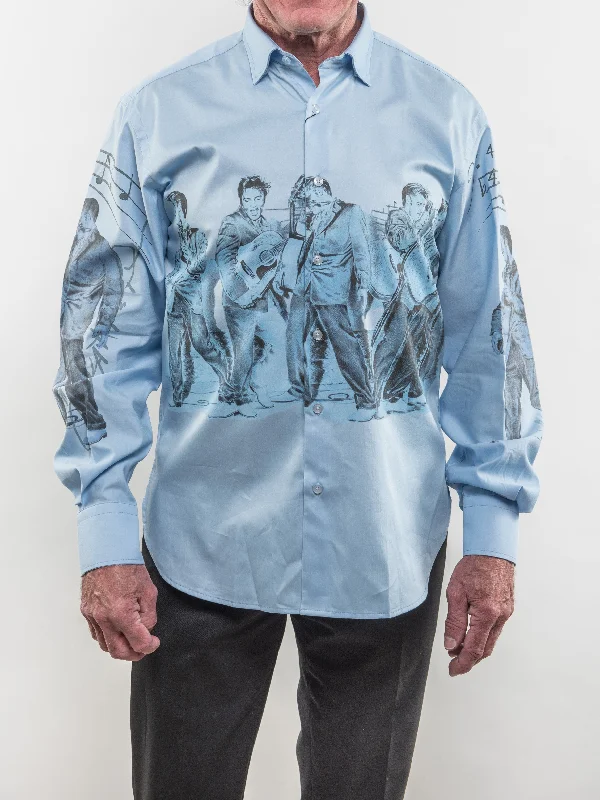 Blue Elvis Sport Shirt Relaxed Men's Beach Relaxed Men's Beach