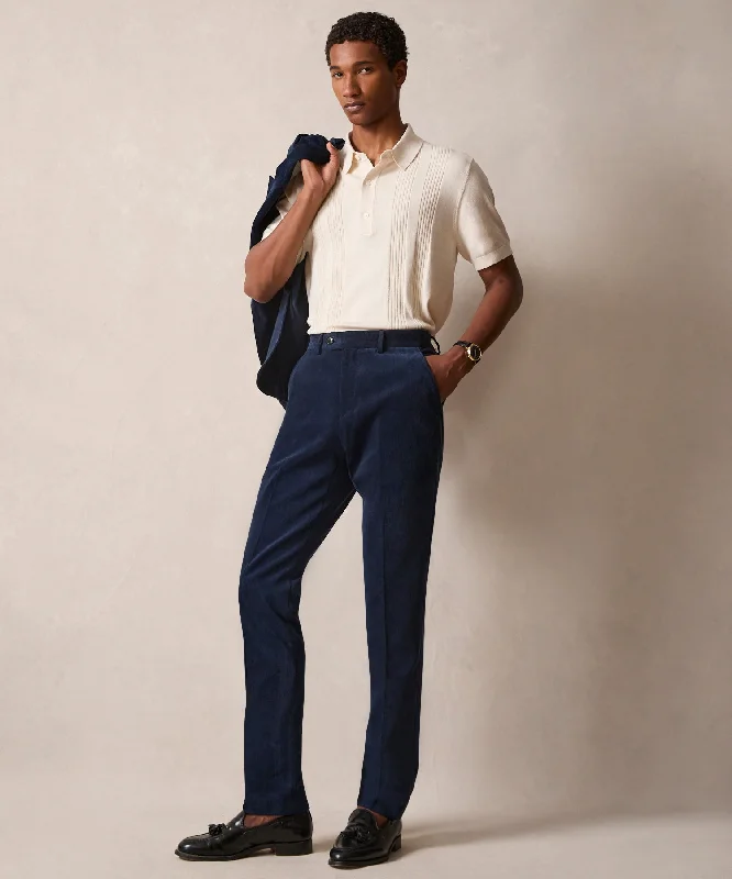 Italian Corduroy Sutton Trouser in Navy Dynamic Men's Moto Dynamic Men's Moto