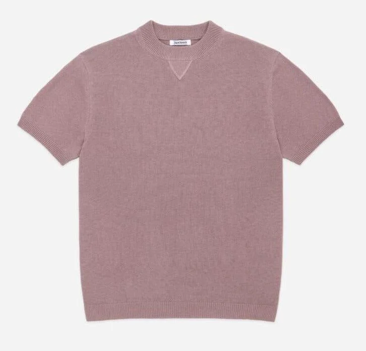 3sixteen - Knit T-Shirt in Mauve Streetwear Style Streetwear Style