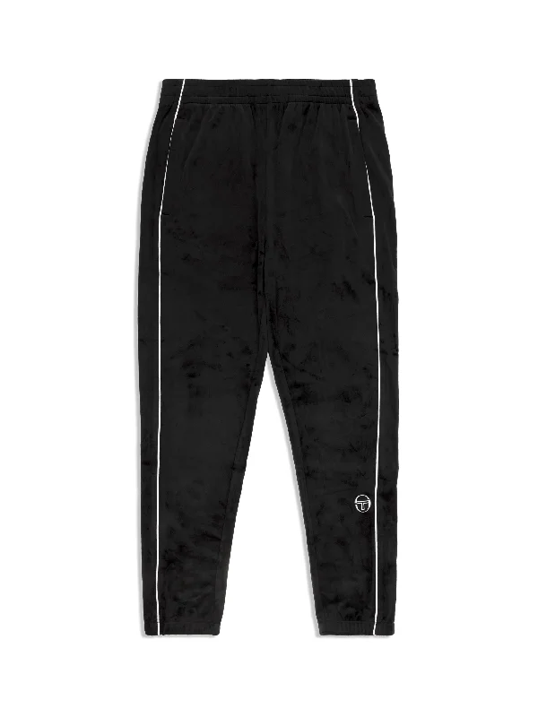 Lioni Velour Track Pant- Black Beauty Modern Men's Geometric Modern Men's Geometric