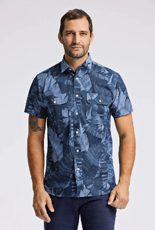 LINDBERGH CHAMBRAY AOP SS SHIRT Traditional Men's Country Traditional Men's Country