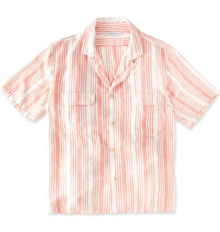 Outerknown - Backyard Shirt - Grapefruit Nuevo Stripe Organic Organic