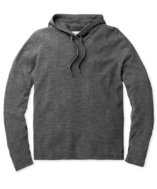 Outerknown - Morro Merino Hoodie - Heather Charcoal Refined Men's European Refined Men's European